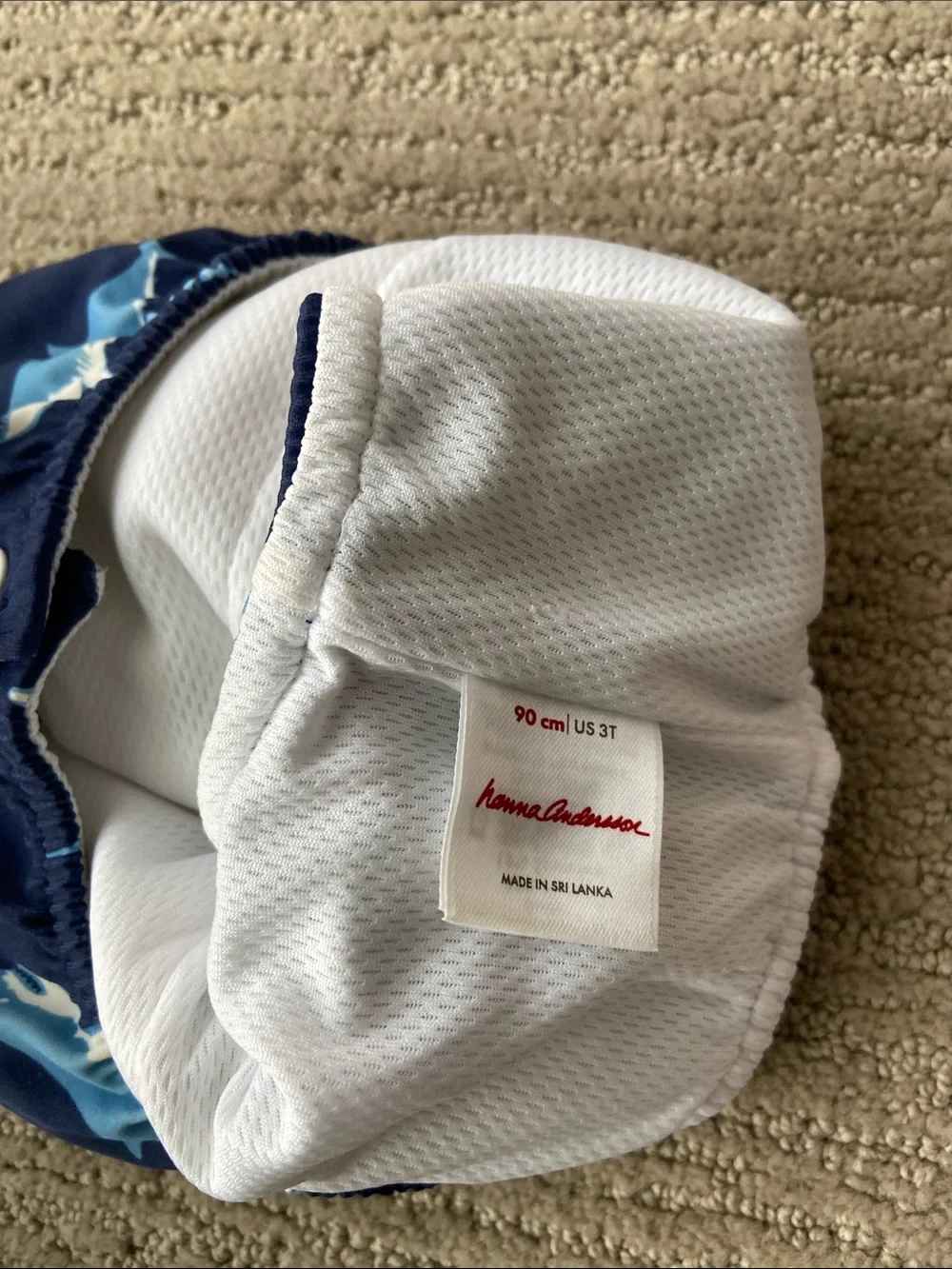 Kids Navy Shark Print Diaper Cover - Hannah Andersson